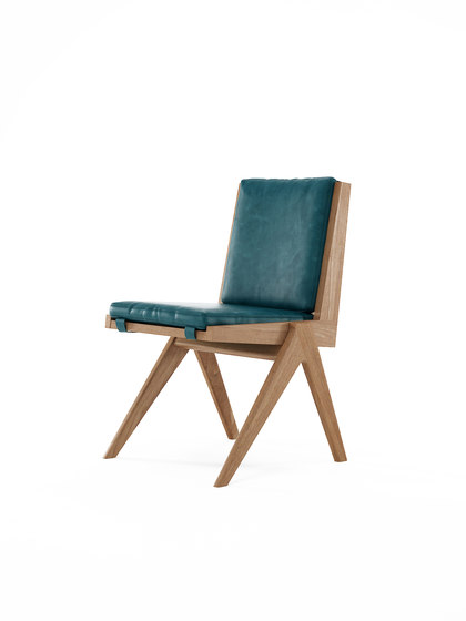 Tribute CHAIR with LEATHER Deep Blue | Sedie | Karpenter