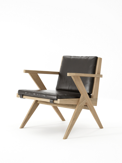 Tribute EASY CHAIR with LEATHER Satin Black | Sillones | Karpenter