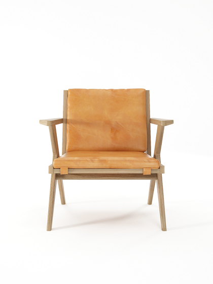 Tribute EASY CHAIR with LEATHER Tan Cognac | Poltrone | Karpenter