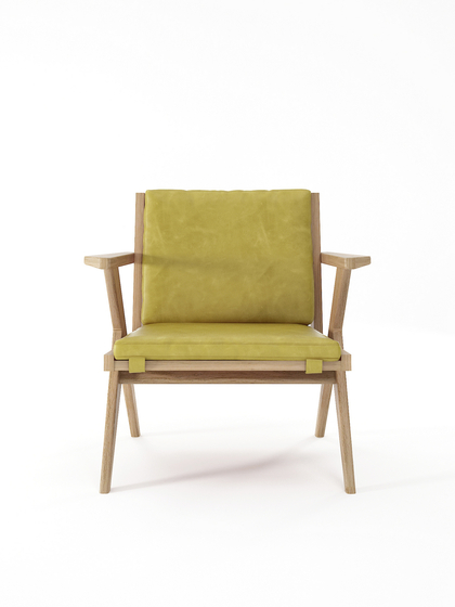 Tribute EASY CHAIR with LEATHER Olive Green | Armchairs | Karpenter