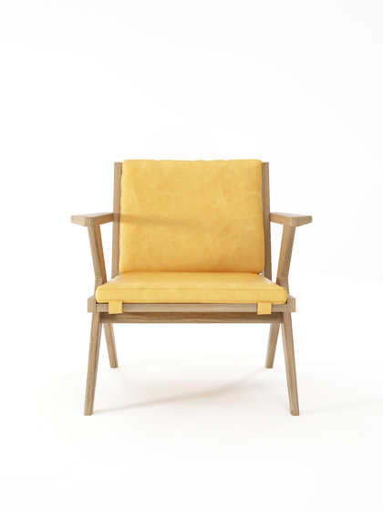 Tribute EASY CHAIR with LEATHER Mustard | Armchairs | Karpenter