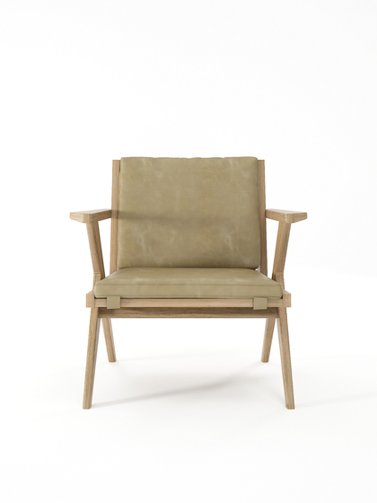 Tribute EASY CHAIR with LEATHER Safari Grey | Armchairs | Karpenter