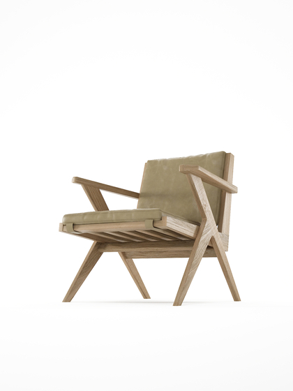 Tribute EASY CHAIR with LEATHER Safari Grey | Fauteuils | Karpenter