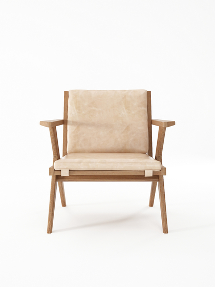 Tribute EASY CHAIR with LEATHER Aged-Cream | Sillones | Karpenter