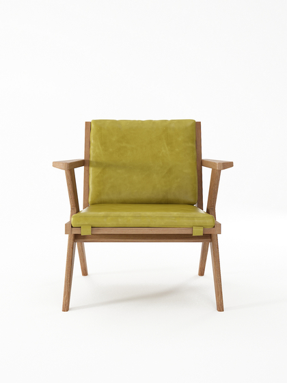Tribute EASY CHAIR with LEATHER Olive Green | Sessel | Karpenter
