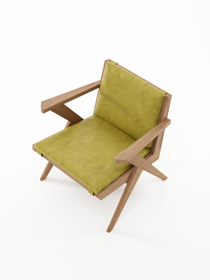 Tribute EASY CHAIR with LEATHER Olive Green | Sillones | Karpenter