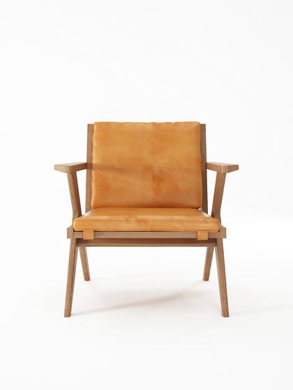 Tribute EASY CHAIR with LEATHER Tan Cognac | Fauteuils | Karpenter