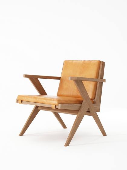 Tribute EASY CHAIR with LEATHER Tan Cognac | Sillones | Karpenter