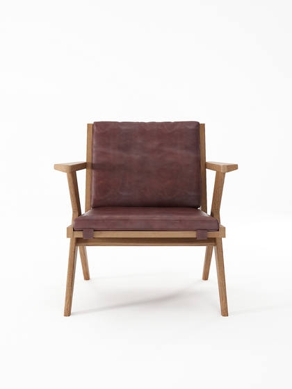 Tribute EASY CHAIR with LEATHER Dark Brownie | Armchairs | Karpenter