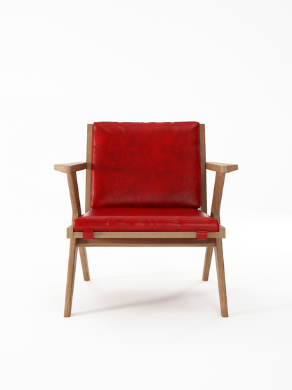Tribute EASY CHAIR with LEATHER Vintage Red | Sillones | Karpenter