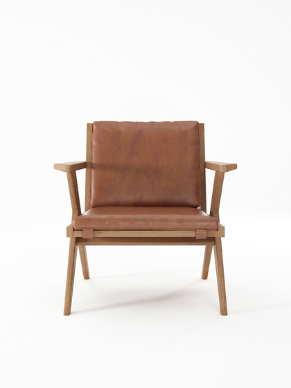 Tribute EASY CHAIR with LEATHER Vintage Brown | Armchairs | Karpenter