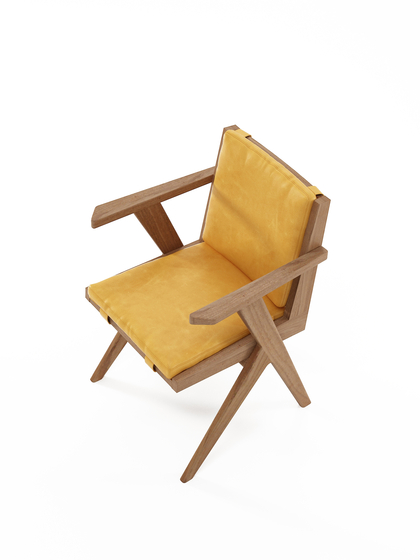 Tribute ARMCHAIR with LEATHER Mustard | Sillas | Karpenter