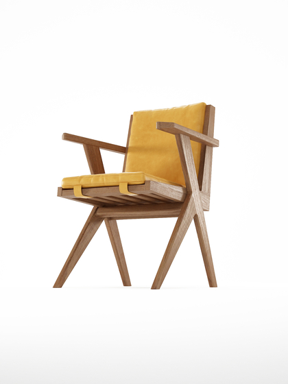 Tribute ARMCHAIR with LEATHER Mustard | Chairs | Karpenter