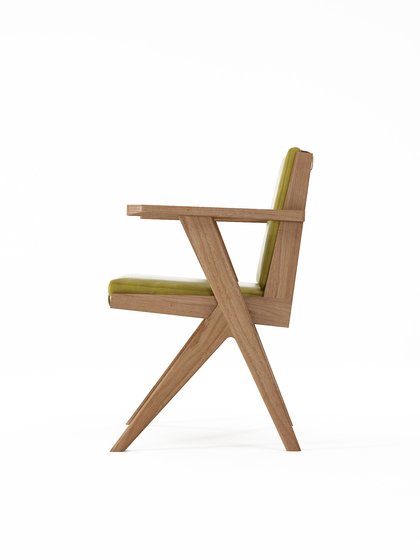 Tribute ARMCHAIR with LEATHER Olive Green | Chaises | Karpenter