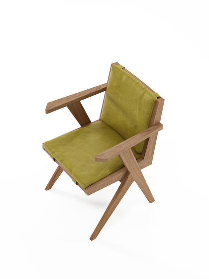 Tribute ARMCHAIR with LEATHER Olive Green | Sedie | Karpenter