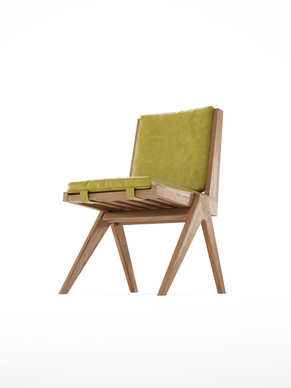 Tribute CHAIR with LEATHER Olive Green | Sillas | Karpenter