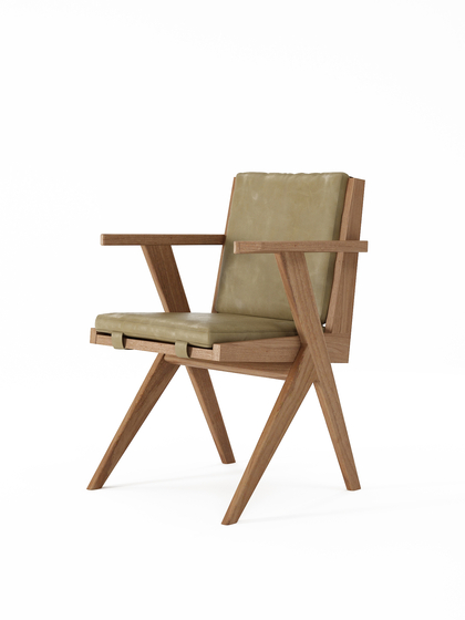Tribute ARMCHAIR with LEATHER Safari Grey | Chairs | Karpenter