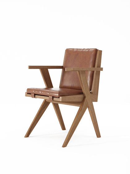 Tribute ARMCHAIR with LEATHER Vintage Brown | Chaises | Karpenter