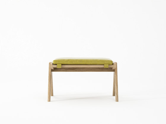 Tribute OTTOMAN with LEATHER Olive Green | Sgabelli | Karpenter