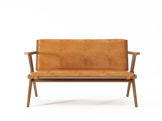 Tribute SOFA 2 SEATERS with LEATHER Tan Cognac | Sofás | Karpenter