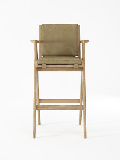 Tribute BARSTOOL with LEATHER Safari Grey | Bar stools | Karpenter