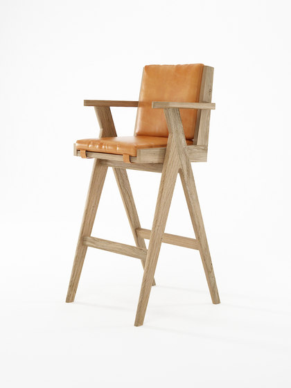 Tribute BARSTOOL with LEATHER Tan Cognac | Bar stools | Karpenter