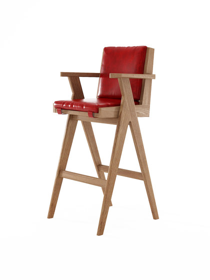 Tribute BARSTOOL with LEATHER Vintage Red | Bar stools | Karpenter