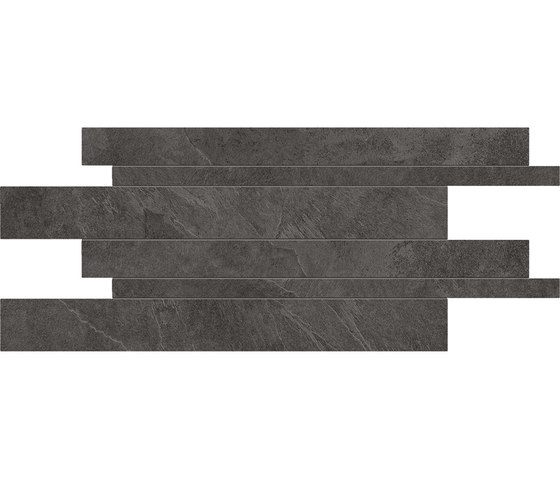 Cornerstone Slate Black Listelli sfalsati | Ceramic tiles | EMILGROUP