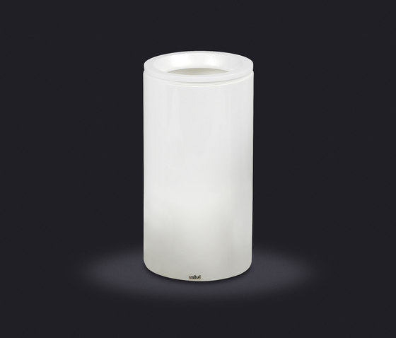 Cylindric Wastebasket with Open Lid | Pattumiera bagno | Vallvé