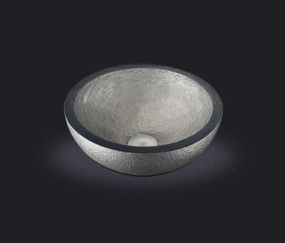 Dolce Round Washbasin with Platinum External Texture | Lavabos | Vallvé