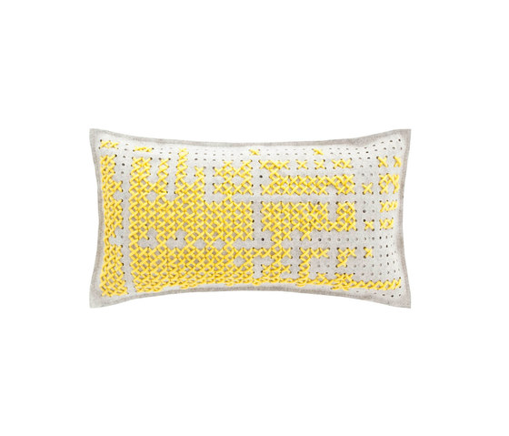 Canevas Cushion Abstract Dark Yellow 4 | Coussins | GAN