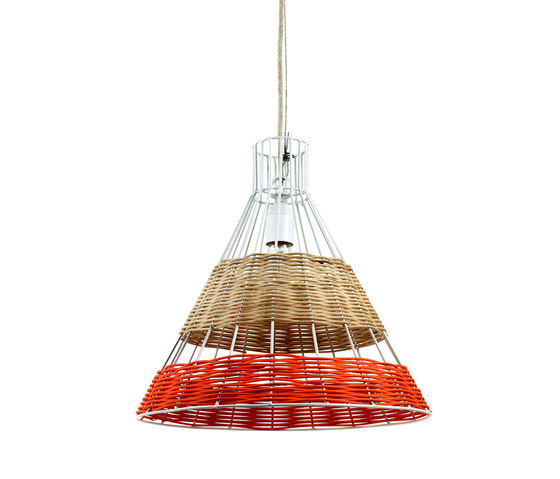 Hanging Lamp Rattan white/red | Suspensions | Serax