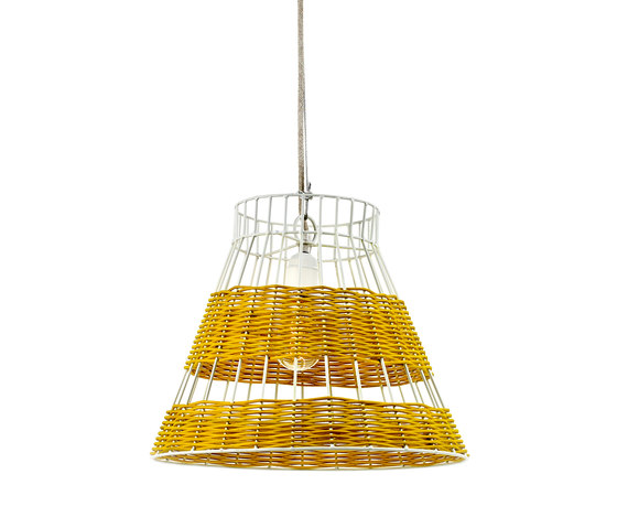 Hanging Lamp Rattan white/yellow | Suspensions | Serax