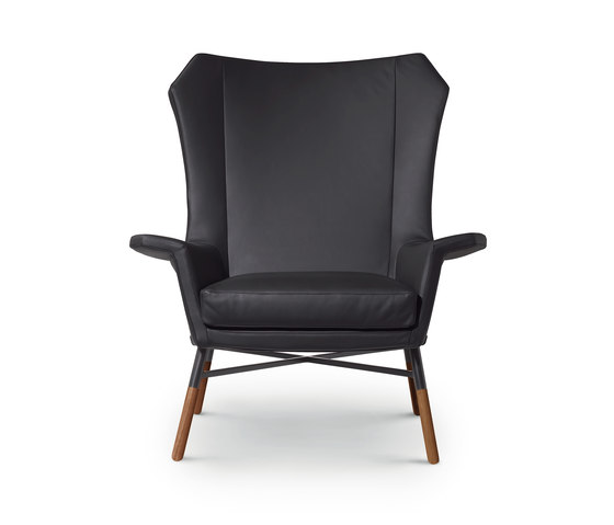Giulietta Armchair - Leather Version with oak stained inserts | Armchairs | ARFLEX