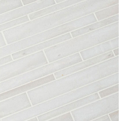 Modern Core Line - White Haze Stagger Mosaic | Mosaici pietra naturale | AKDO