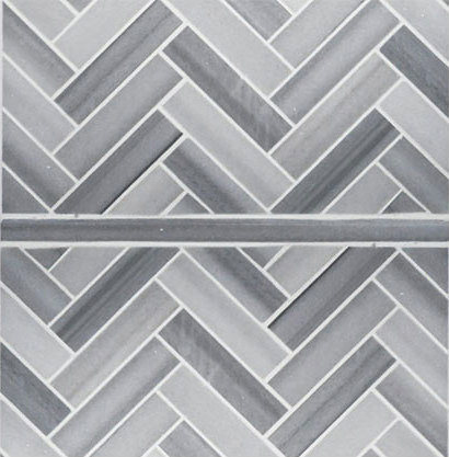 Modern Core Line - Zebra 1x4 Herringbone and Pure Liner | Mosaïques en pierre naturelle | AKDO