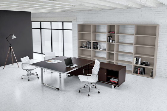 Archimede square desk with service unit | Schreibtische | ALEA