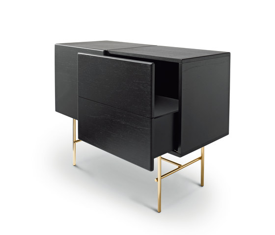 Rubycon Sideboard - Version with door and gold lacquered base | Sideboards | ARFLEX