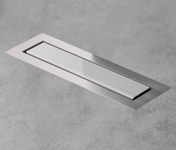Aqua Jewels Linea Design White Glass | Linear drains | Easy Drain