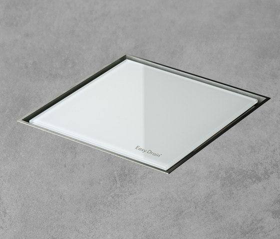 Aqua Jewels Quattro White Glass | Punktabläufe / Badabläufe | Easy Drain