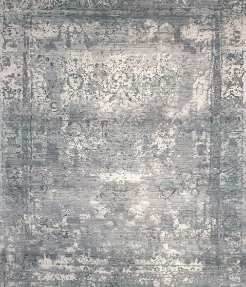 Elements aztec transitional grey turquoise | Rugs | THIBAULT VAN RENNE