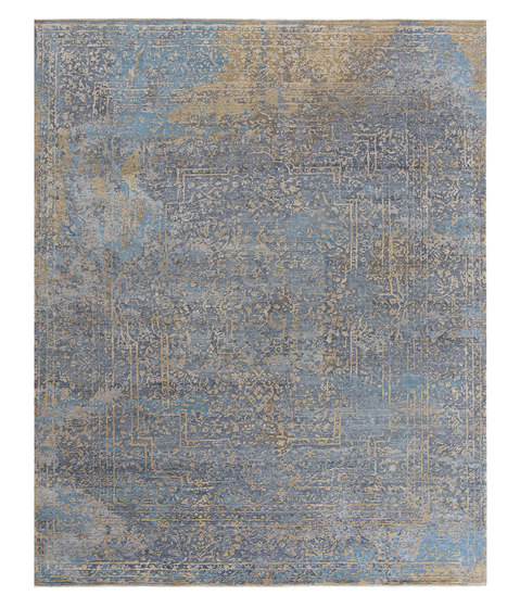 Elements Savonnerie gold blue grey | Alfombras / Alfombras de diseño | THIBAULT VAN RENNE