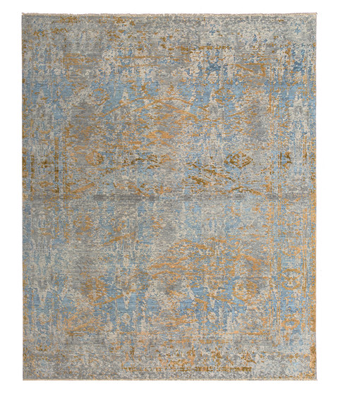 Elements Smoked leaf blue gold | Alfombras / Alfombras de diseño | THIBAULT VAN RENNE