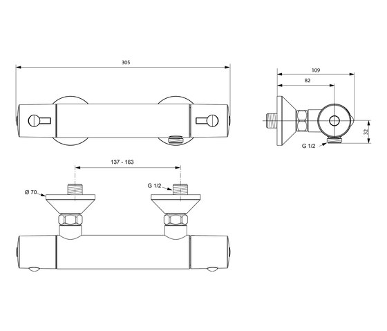 CeraTherm 60 Brausethermostat AP (Aufputz) | Shower controls | Ideal Standard