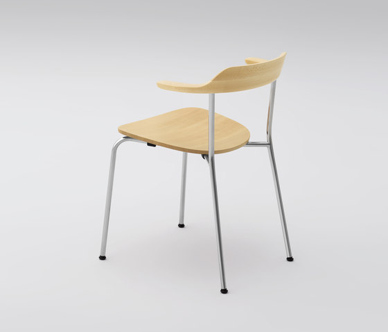 Hiroshima Arm chair stackable (Wooden seat) | Chaises | MARUNI