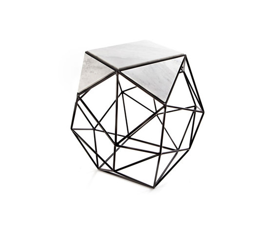 Archimedes Large Side Table in Steel w| Marble Inlay | Side tables | Matthew Shively