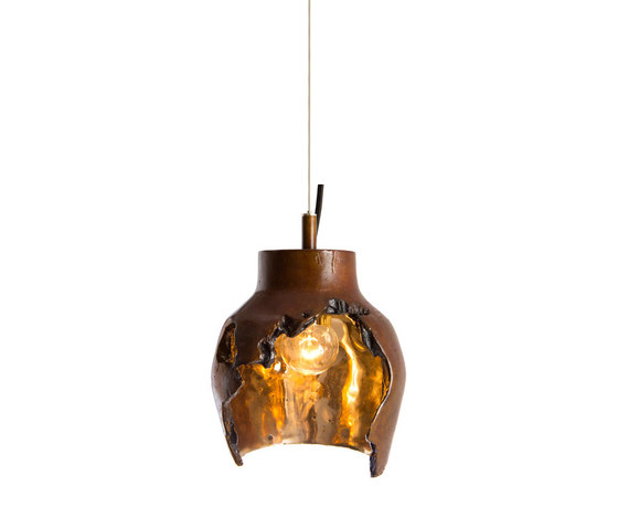 Decay Pendant 01 in French Brown, Pot Ash & Polished Bronze | Suspended lights | Matthew Shively