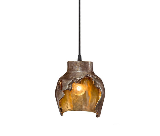 Decay Pendant 01 in Silver Nitrate & Polished Bronze | Suspended lights | Matthew Shively