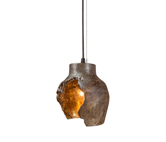 Decay Pendant 01 in Silver Nitrate & Polished Bronze | Suspended lights | Matthew Shively