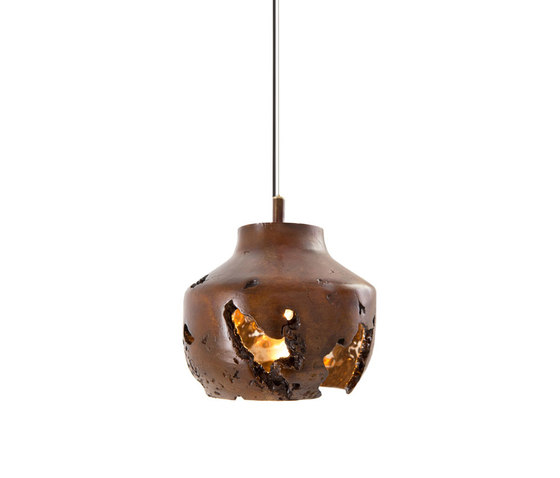 Decay Pendant 02 in French Brown, Pot Ash & Polished Bronze | Suspensions | Matthew Shively